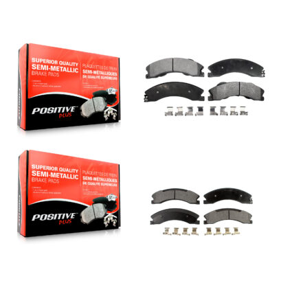 Front Rear Semi-Metallic Brake Pads Kit For Nissan NV2500 TITAN XD NV3500 NV1500 KPF-100169