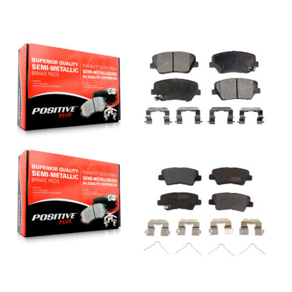 Front Rear Semi-Metallic Brake Pads Kit For 2014-2017 Kia Rondo With Manual Parking KPF-100186