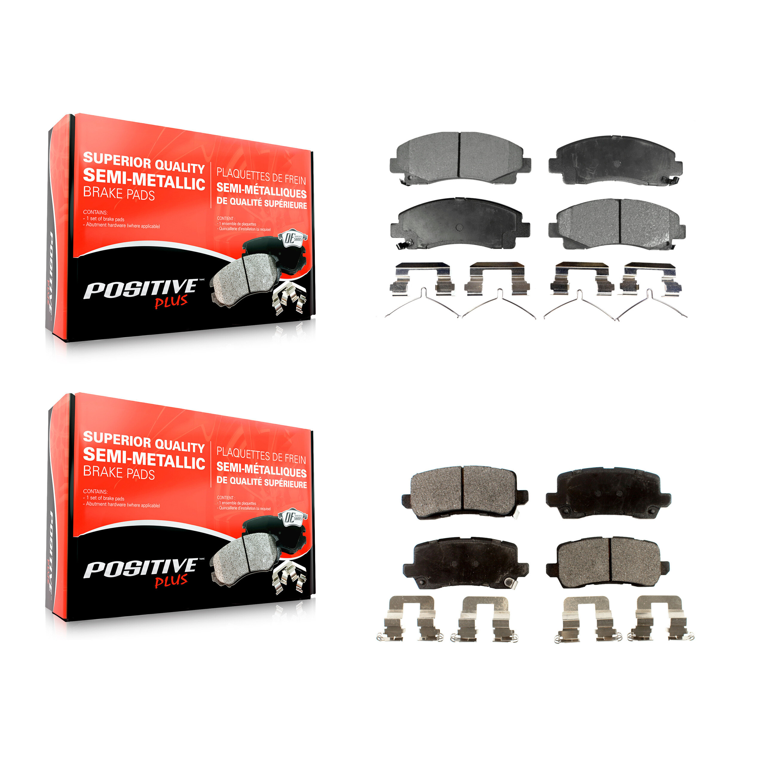 Front Rear Semi-Metallic Brake Pads Kit For 2015-2020 Acura TLX KPF-100231