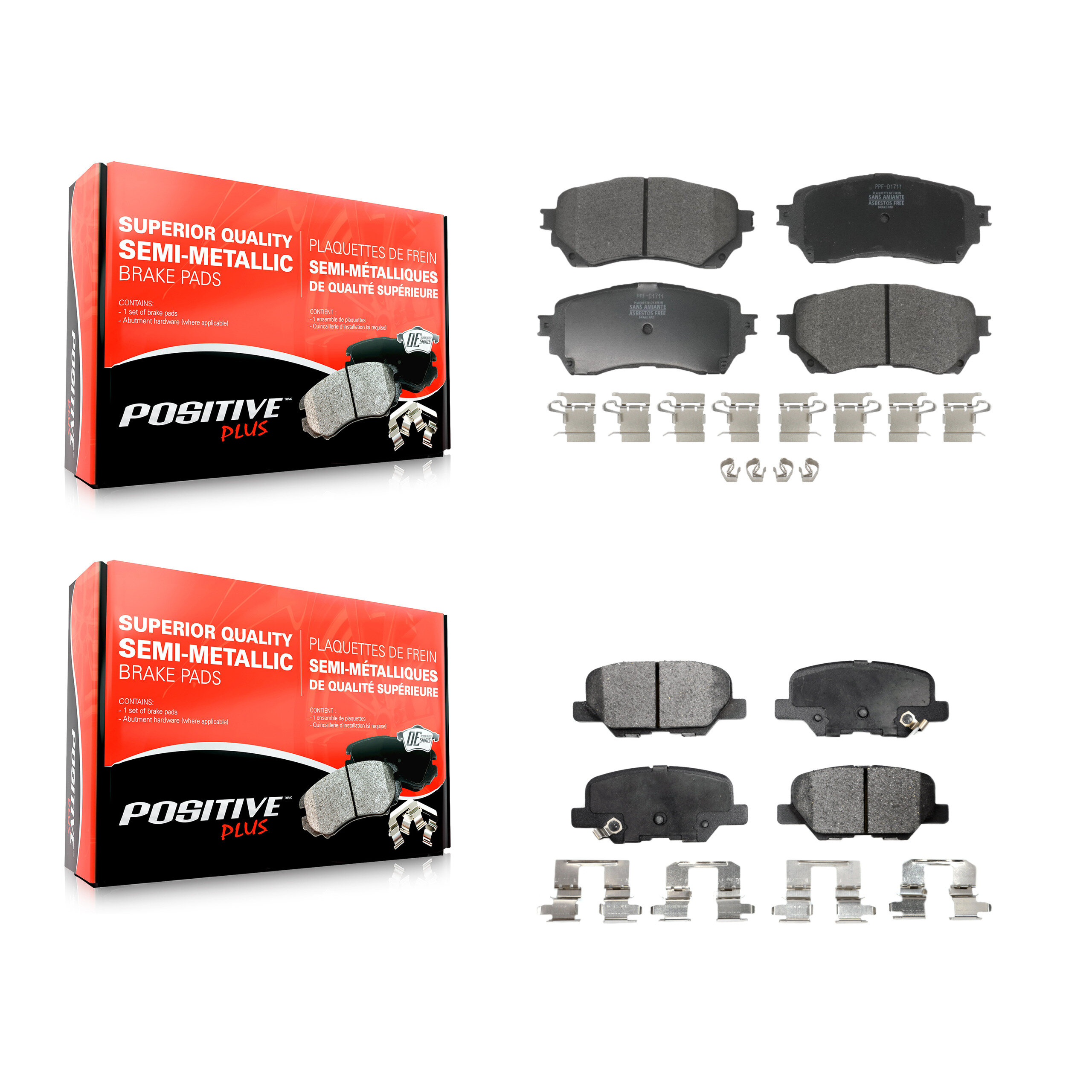 Front Rear Semi-Metallic Brake Pads Kit For Mazda 6 KPF-100263