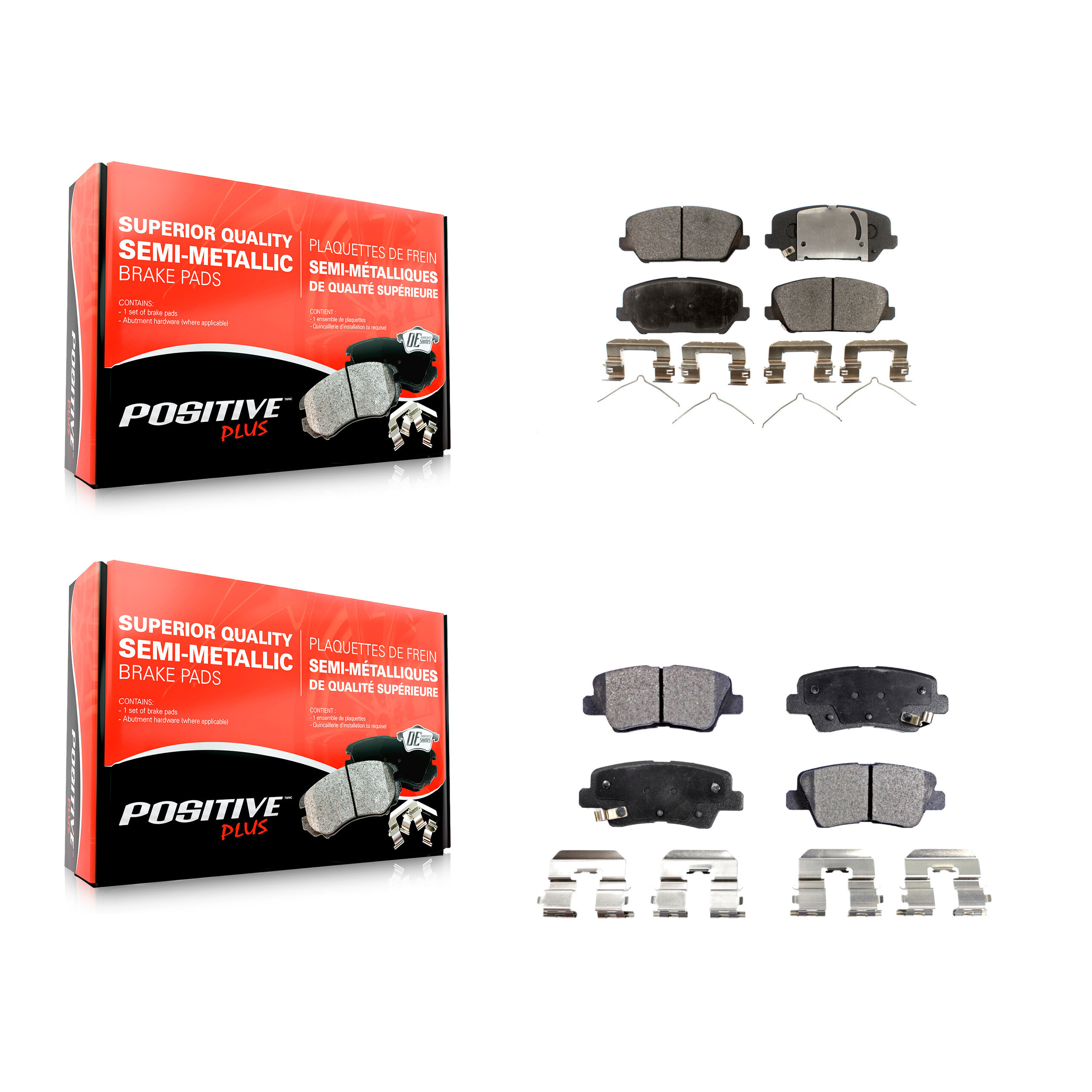 Front Rear Semi-Metallic Brake Pads Kit For Kia Forte Forte5 KPF-100279