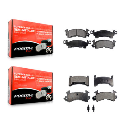 Front Rear Semi-Metallic Brake Pads Kit For Pontiac Firebird Cadillac DeVille Fleetwood KPF-100309