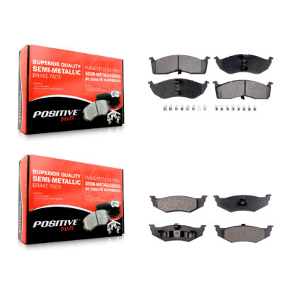 Front Rear Semi-Metallic Brake Pads Kit For Neon Chrysler Dodge Plymouth KPF-100316