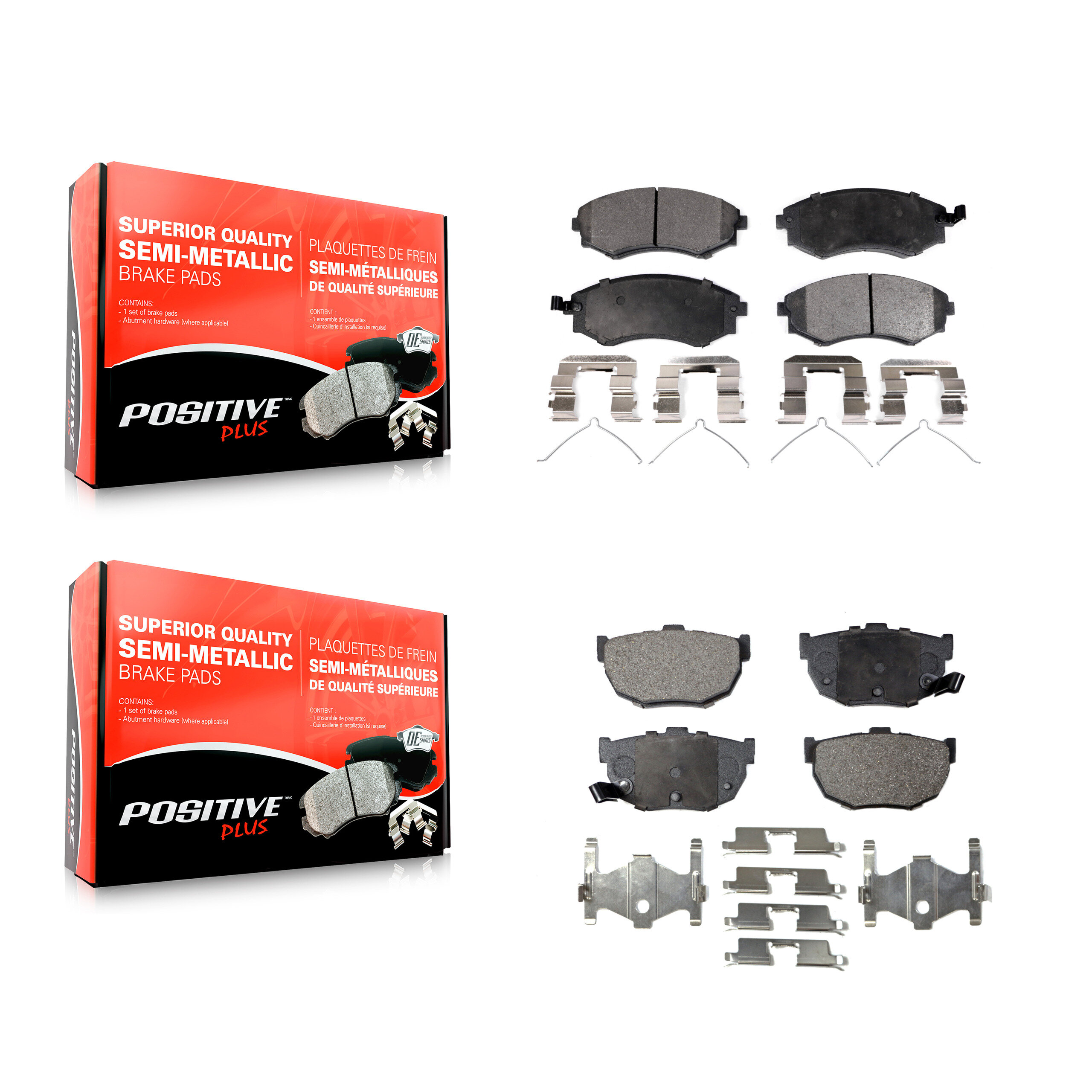 Front Rear Semi-Metallic Brake Pads Kit For Hyundai Elantra Tiburon KPF-100332