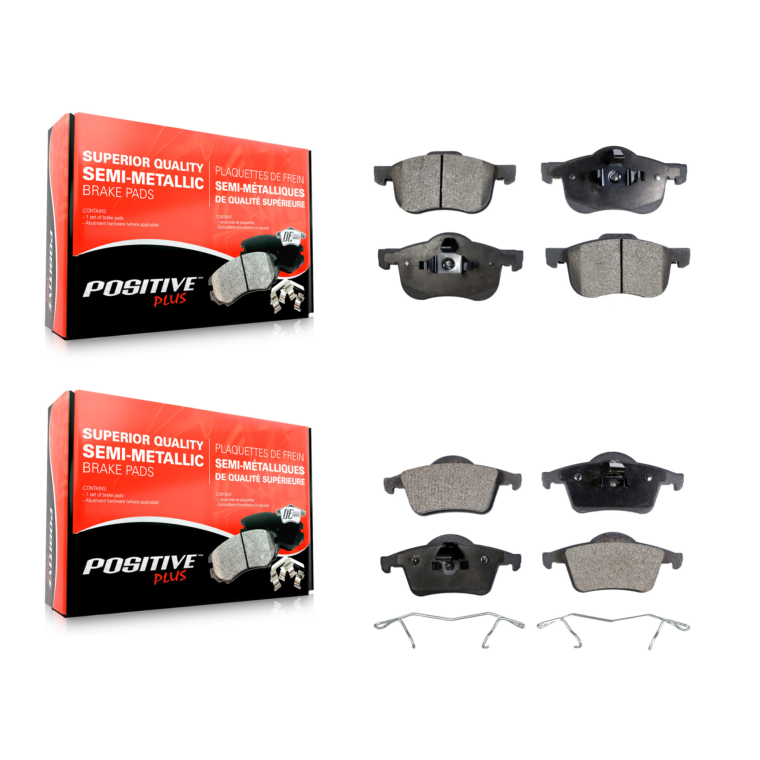 Front Rear Semi-Metallic Brake Pads Kit For Volvo S60 XC70 V70 S80 KPF-100363