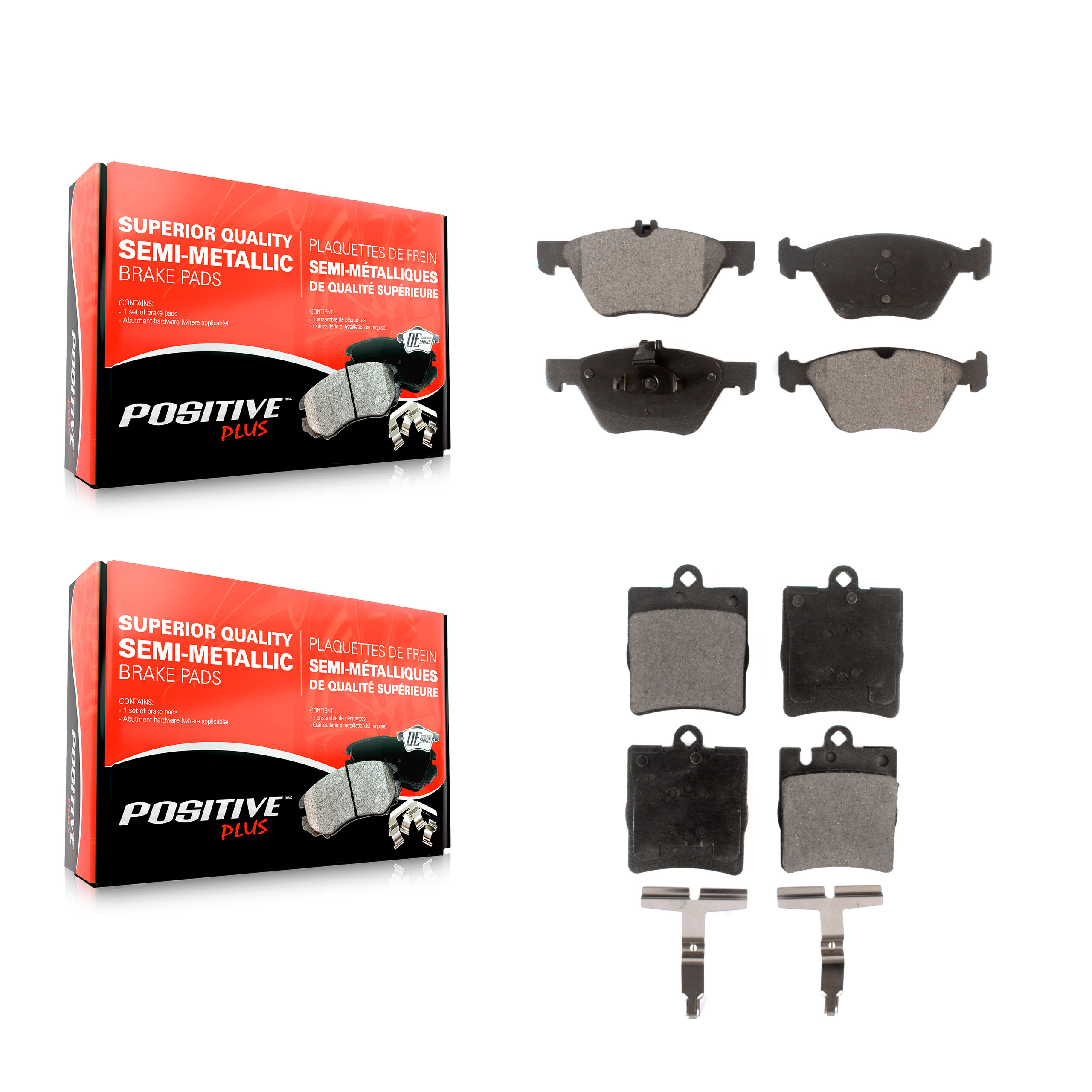 Front Rear Semi-Metallic Brake Pads Kit For Mercedes-Benz E320 CLK320 CLK430 E430 KPF-100388