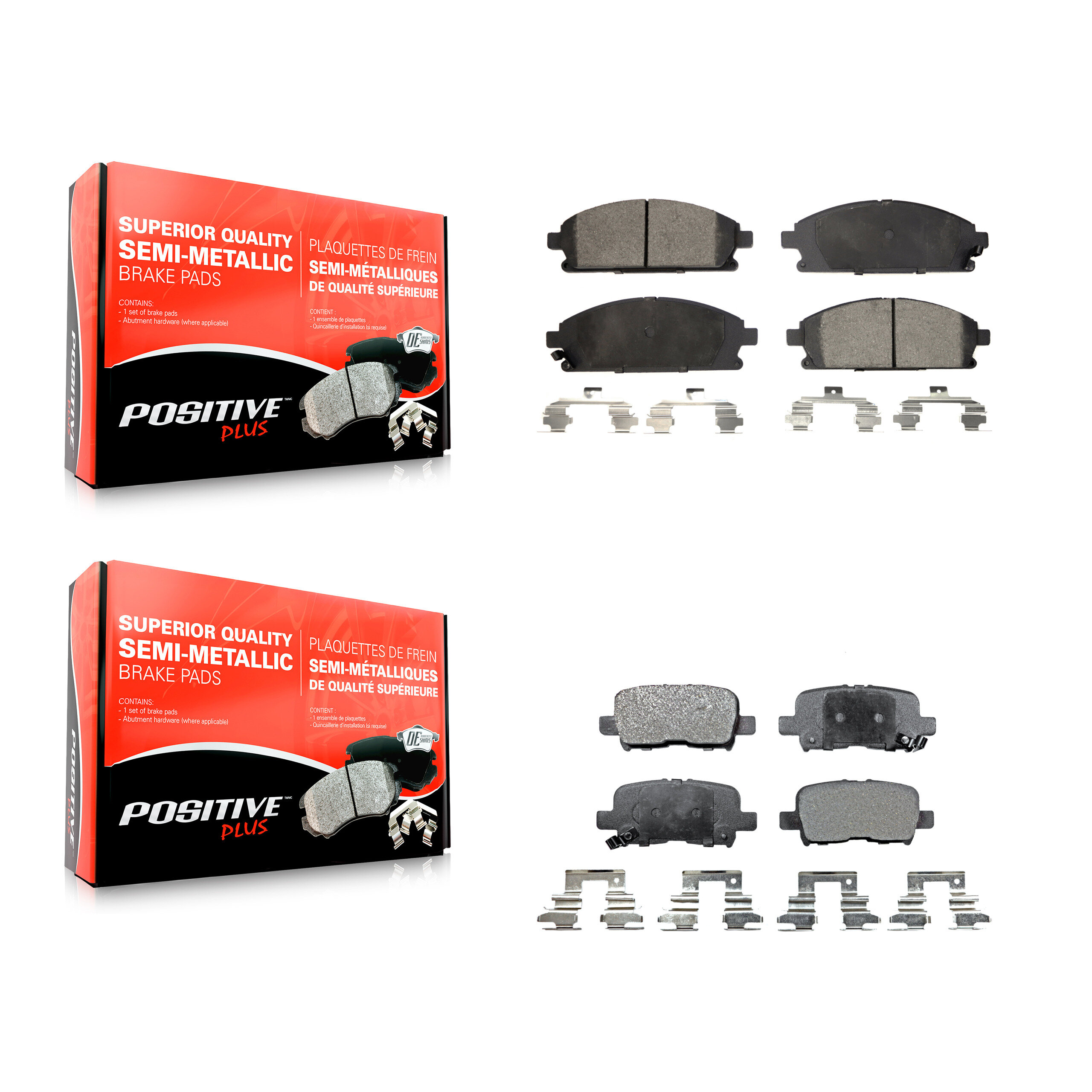 Front Rear Semi-Metallic Brake Pads Kit For 2003-2006 Acura MDX KPF-100391