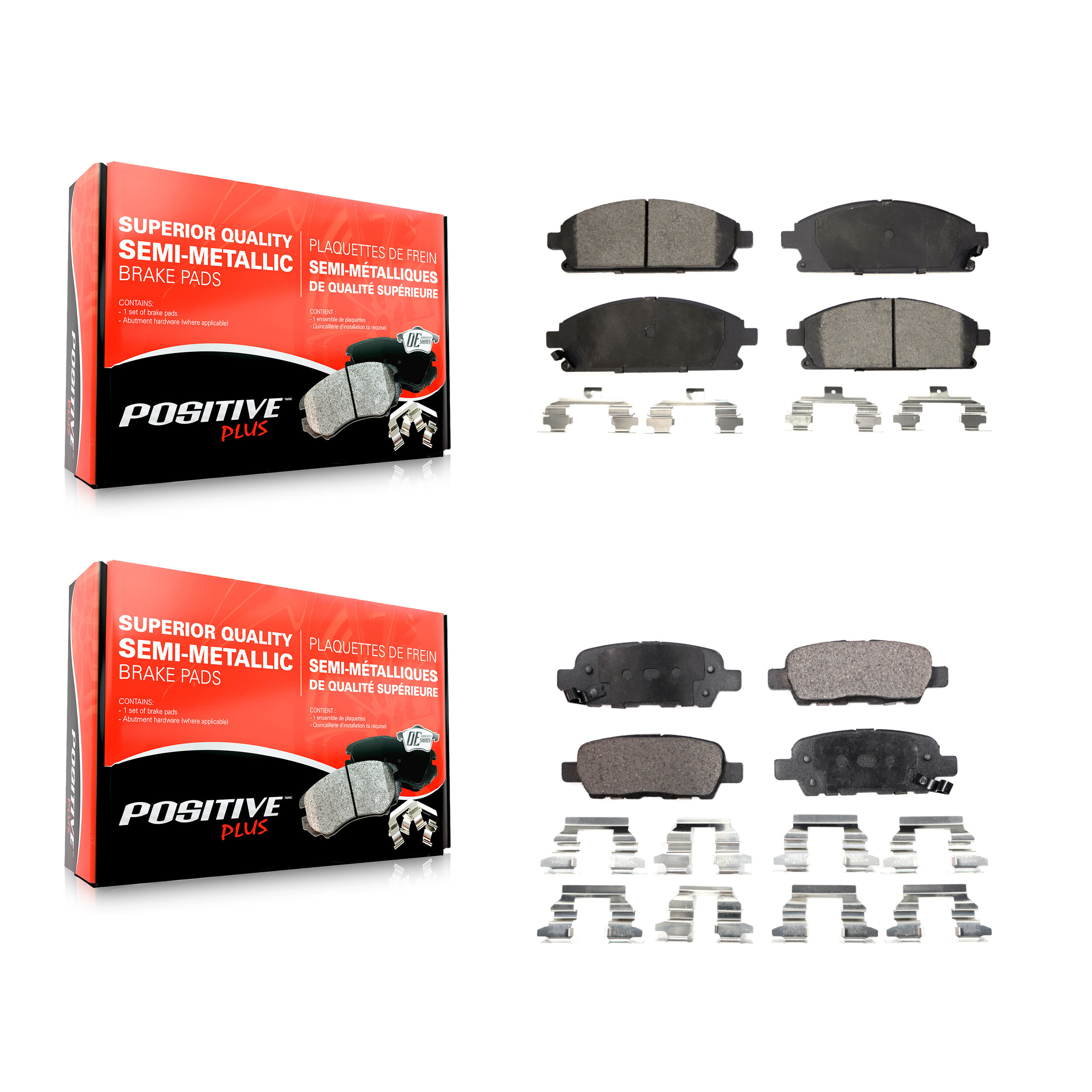 Front Rear Semi-Metallic Brake Pads Kit For Nissan X-Trail Quest KPF-100392