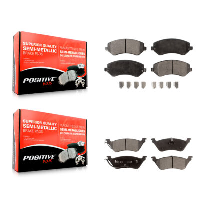 Front Rear Semi-Metallic Brake Pads Kit For Dodge Caravan Grand Chrysler Town & Country KPF-100393