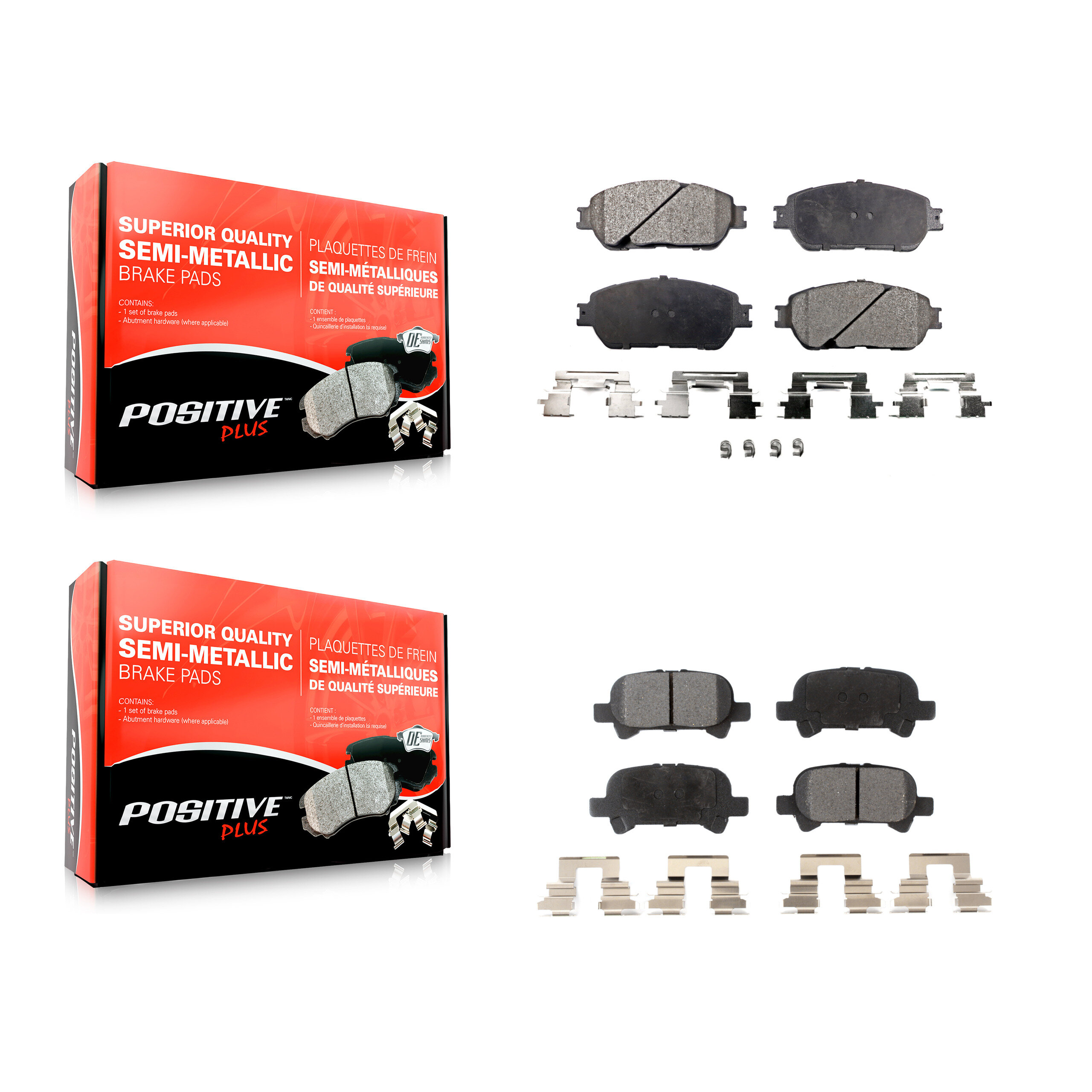 Front Rear Semi-Metallic Brake Pads Kit For Toyota Camry Solara Avalon KPF-100408