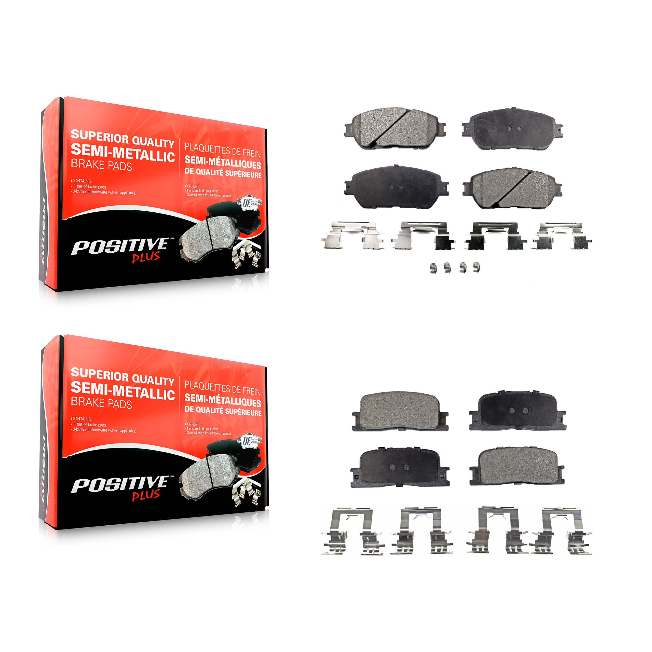 Front Rear Semi-Metallic Brake Pads Kit For Toyota Camry Lexus ES330 ES300 KPF-100409