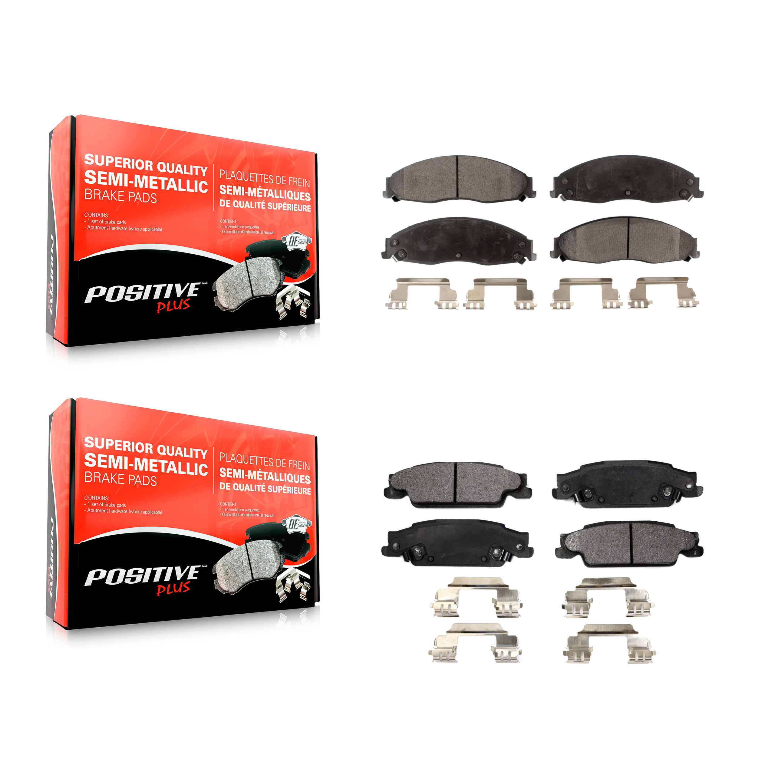 Front Rear Semi-Metallic Brake Pads Kit For Pontiac Grand Prix Cadillac CTS STS KPF-100430