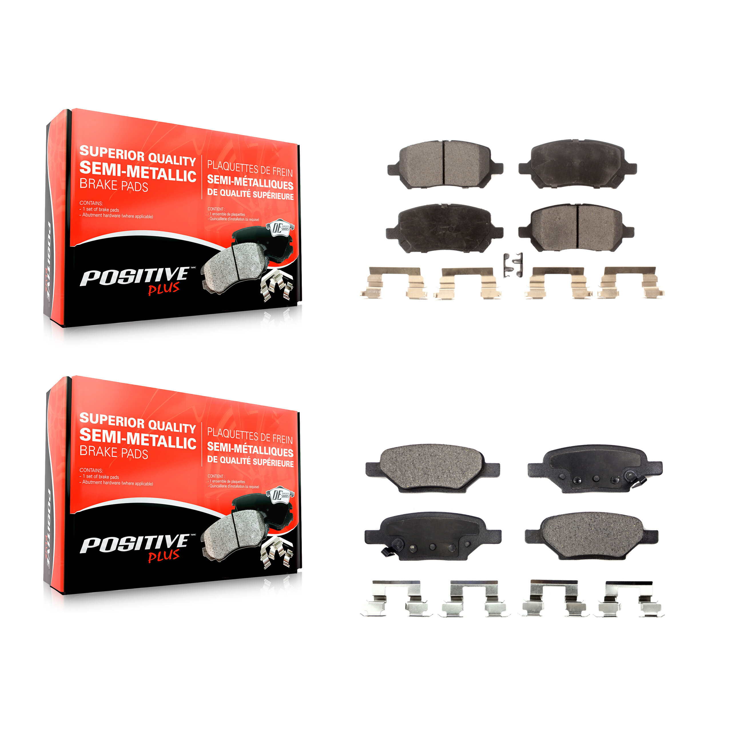 Front Rear Semi-Metallic Brake Pads Kit For Pontiac G5 Pursuit KPF-100447