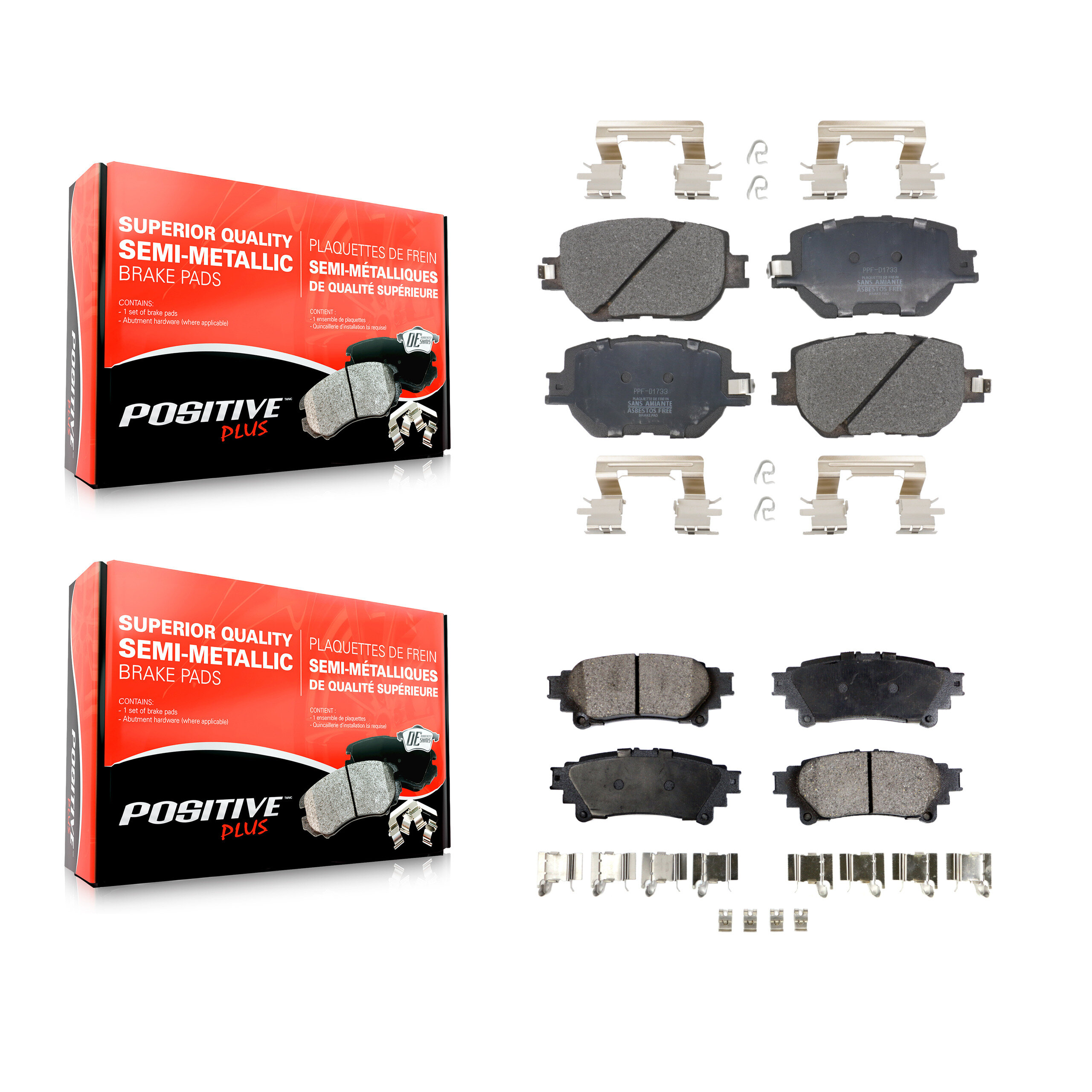 Front Rear Semi-Metallic Brake Pads Kit For Lexus IS250 KPF-100477