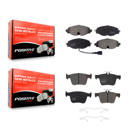 Front Rear Semi-Metallic Brake Pads Kit For Volkswagen Jetta Taos Audi A3 Quattro e-Golf KPF-100479
