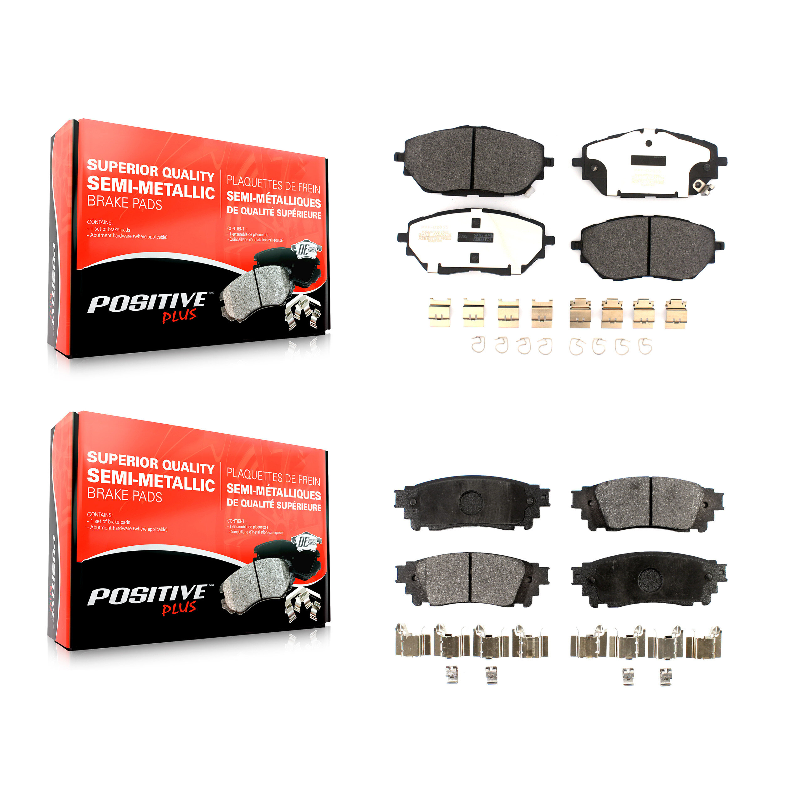 Front Rear Semi-Metallic Brake Pads Kit For Toyota C-HR KPF-100538