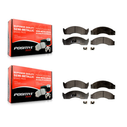 Front Rear Semi-Metallic Brake Pad Kit For Ford E-450 Econoline Super Duty F-53 Motorhome KPF-100571