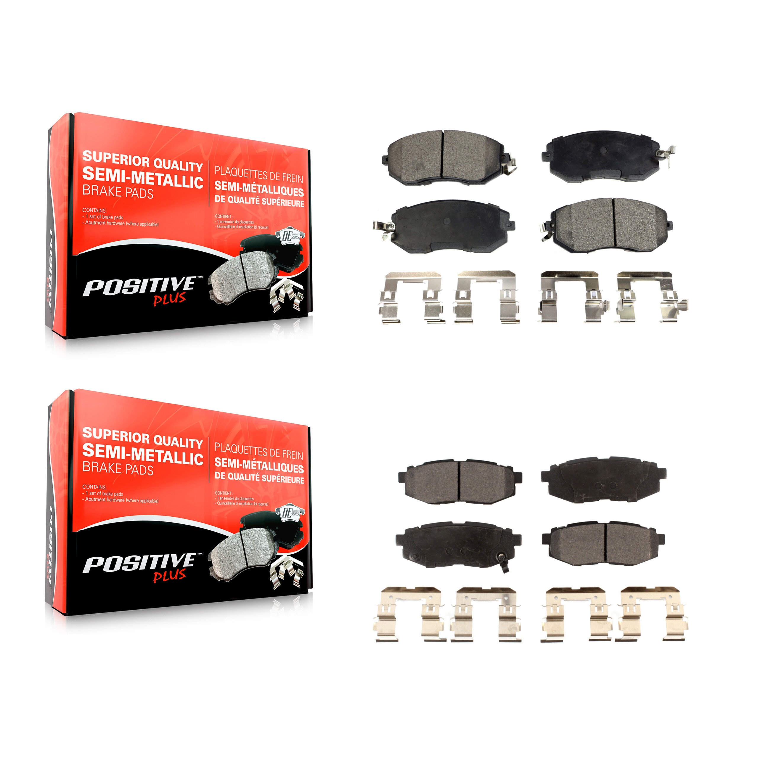 Front Rear Semi-Metallic Brake Pads Kit For Subaru BRZ Scion FR-S Toyota 86 KPF-100593