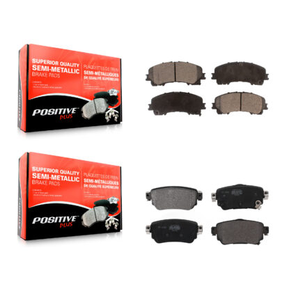 Front Rear Semi-Metallic Brake Pads Kit For Nissan Rogue FULL HYBRID EV-GAS (FHEV) engine KPF-100624