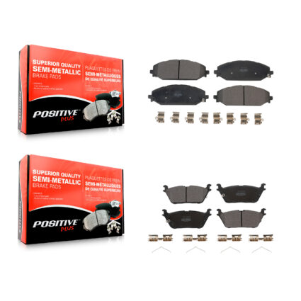 Front Rear Semi-Metallic Brake Pads Kit For Ram 1500 Jeep Wagoneer Grand L KPF-100628