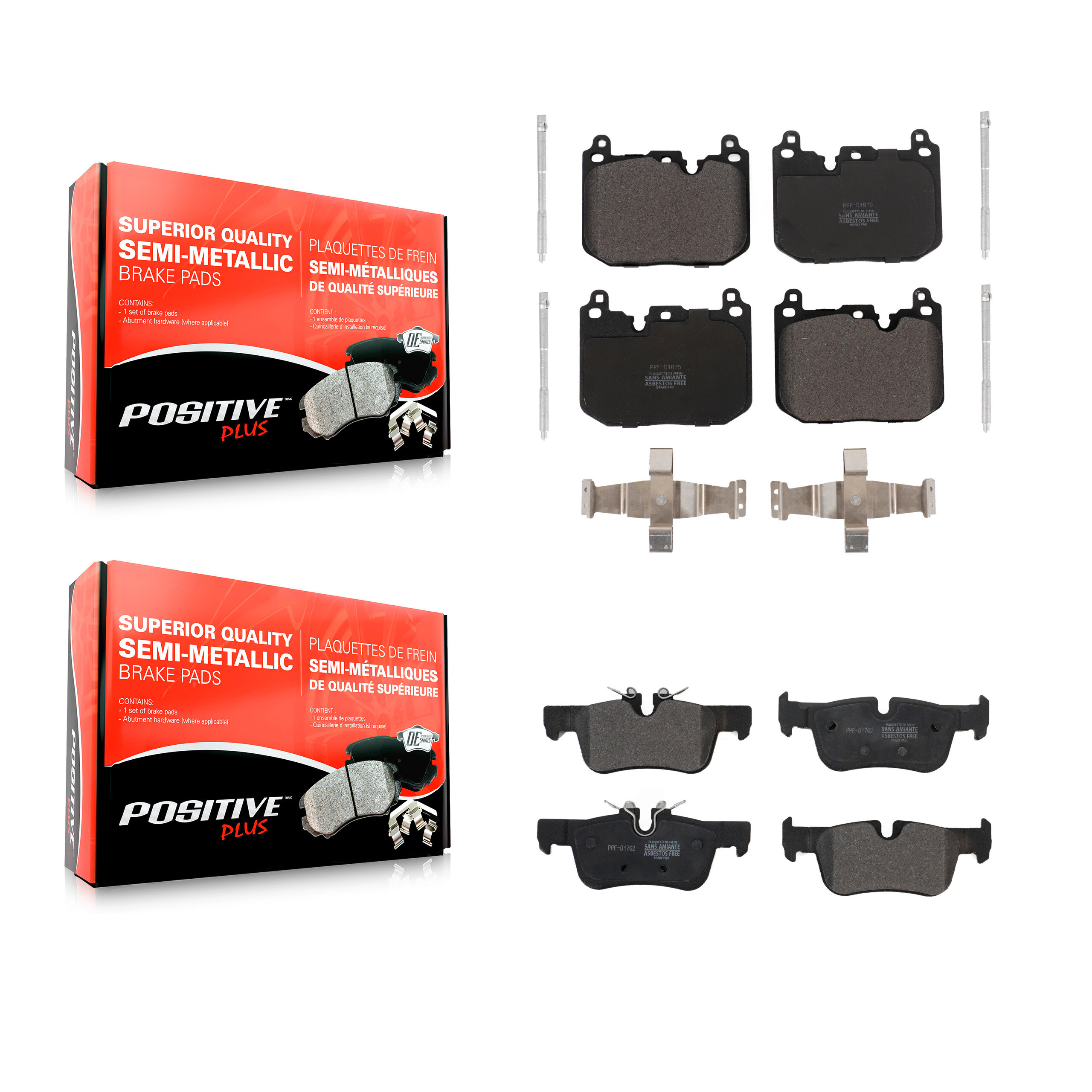 Front Rear Semi-Metallic Brake Pads Kit For Mini Cooper Countryman Clubman KPF-100654