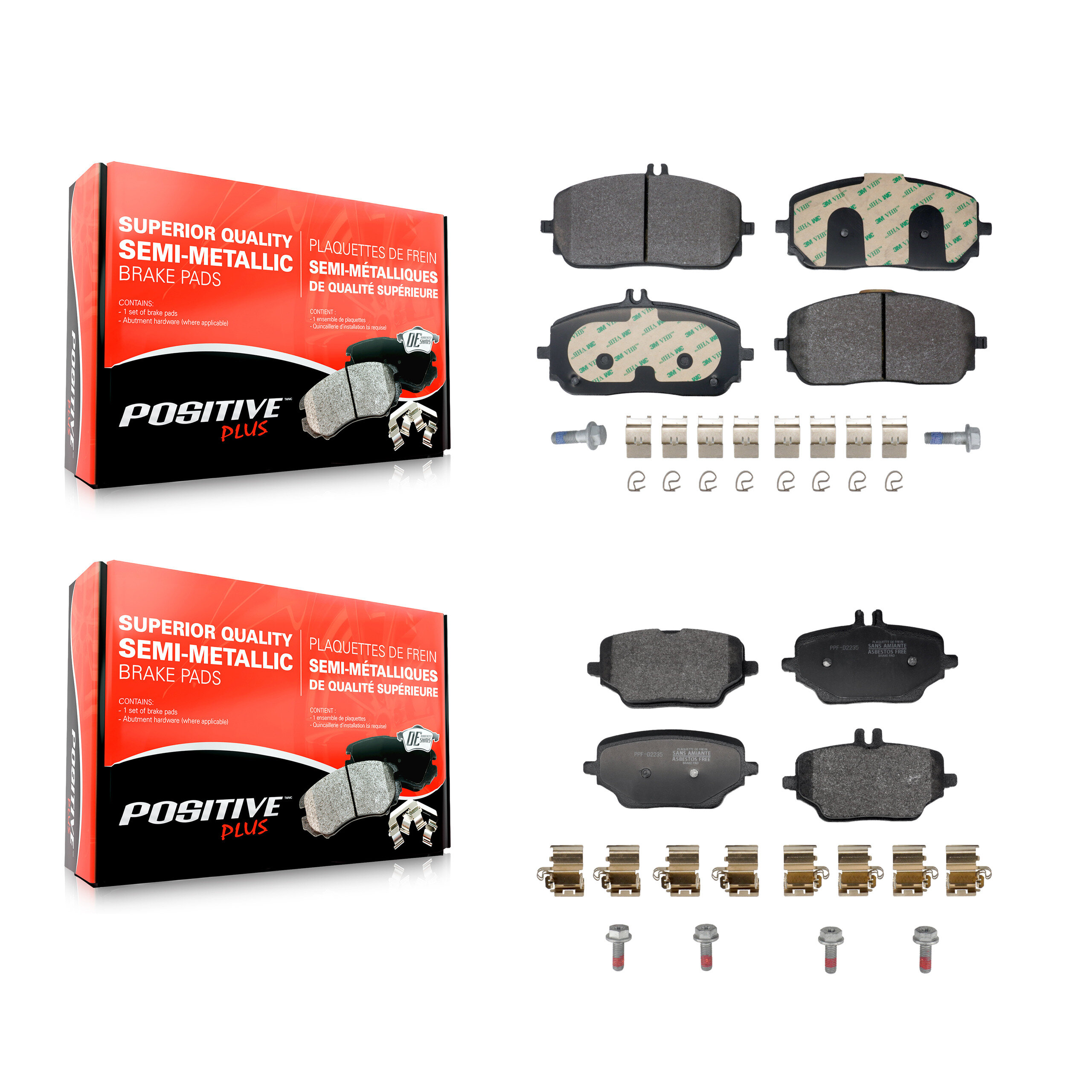 Front Rear Semi-Metallic Brake Pads Kit For Mercedes-Benz GLE350 KPF-100758