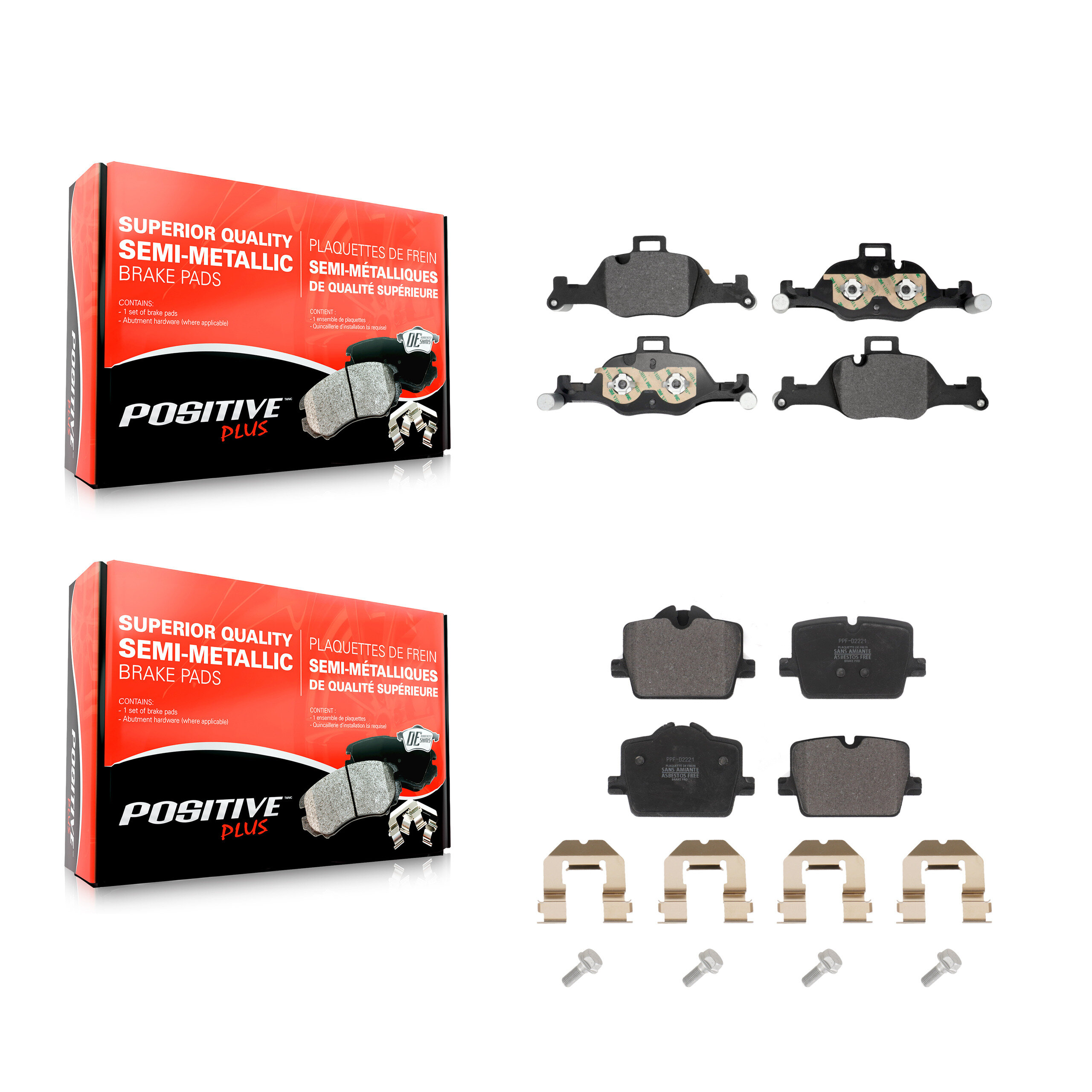 Front Rear Semi-Metallic Brake Pads Kit For 2022 BMW i4 eDrive40 With Standard Brakes KPF-100795