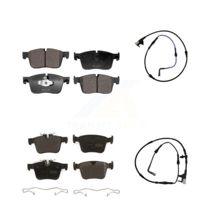 Front Rear Semi-Metallic Disc Brake Pads And Wear Sensors Kit For Jaguar XE XF KPW-100005