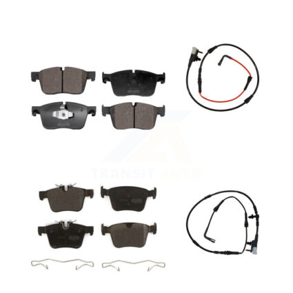 Front Rear Semi-Metallic Disc Brake Pads And Wear Sensors Kit For Jaguar XE KPW-100007