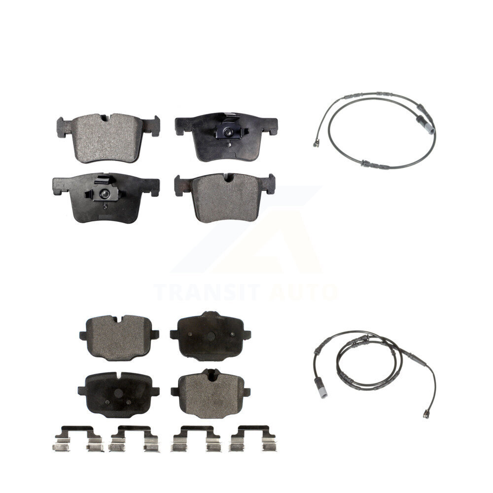 Front Rear Semi-Metallic Disc Brake Pads And Wear Sensors Kit For 2012 BMW X3 From 10 11 KPW-100012