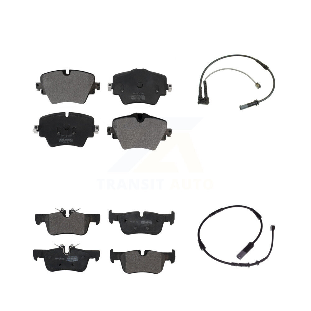 Front Rear Semi-Metallic Brake Pad & Wear Sensor Kit For BMW X1 Mini Cooper Countryman X2 KPW-100016