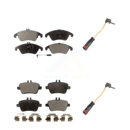 Front Rear Semi-Metallic Disc Brake Pads & Extra Wear Sensor Kit For Mercedes-Benz SLK350 KPW-100021
