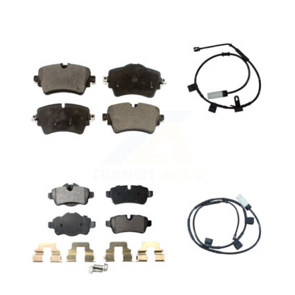 Front Rear Semi-Metallic Disc Brake Pads And Wear Sensors Kit For 2015 Mini Cooper 1.6L KPW-100033