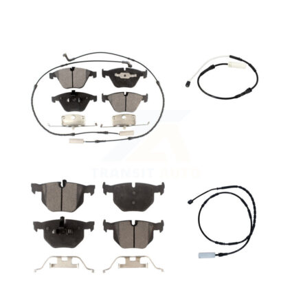 Front Rear Semi-Metallic Disc Brake Pad And Extra Wear Sensor Kit For BMW 335i 335is 335d KPW-100040