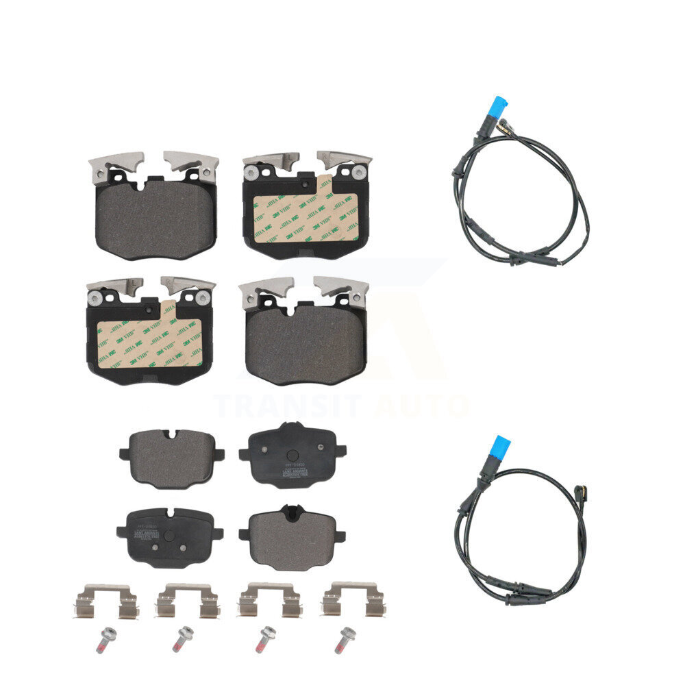 Front Rear Semi-Metallic Disc Brake Pads And Wear Sensors Kit For BMW X3 KPW-100055