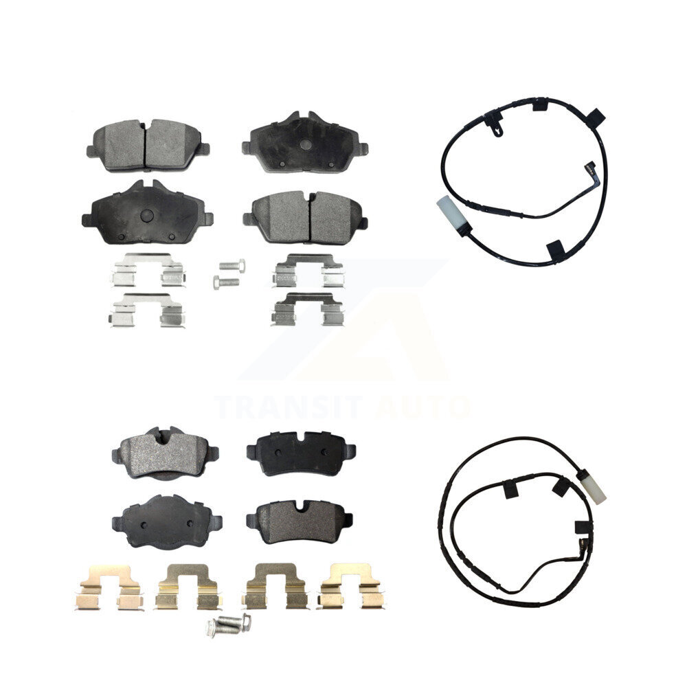 Front Rear Semi-Metallic Disc Brake Pads And Wear Sensors Kit For Mini Cooper KPW-100073