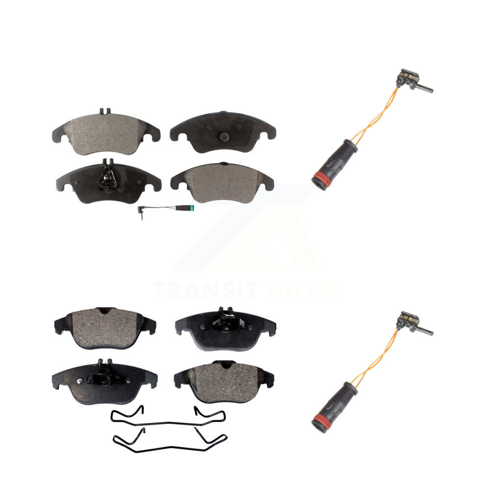 Front Rear Semi-Metallic Brake Pad Extra Wear Sensor Kit For Mercedes-Benz C300 C350 E350 KPW-100082