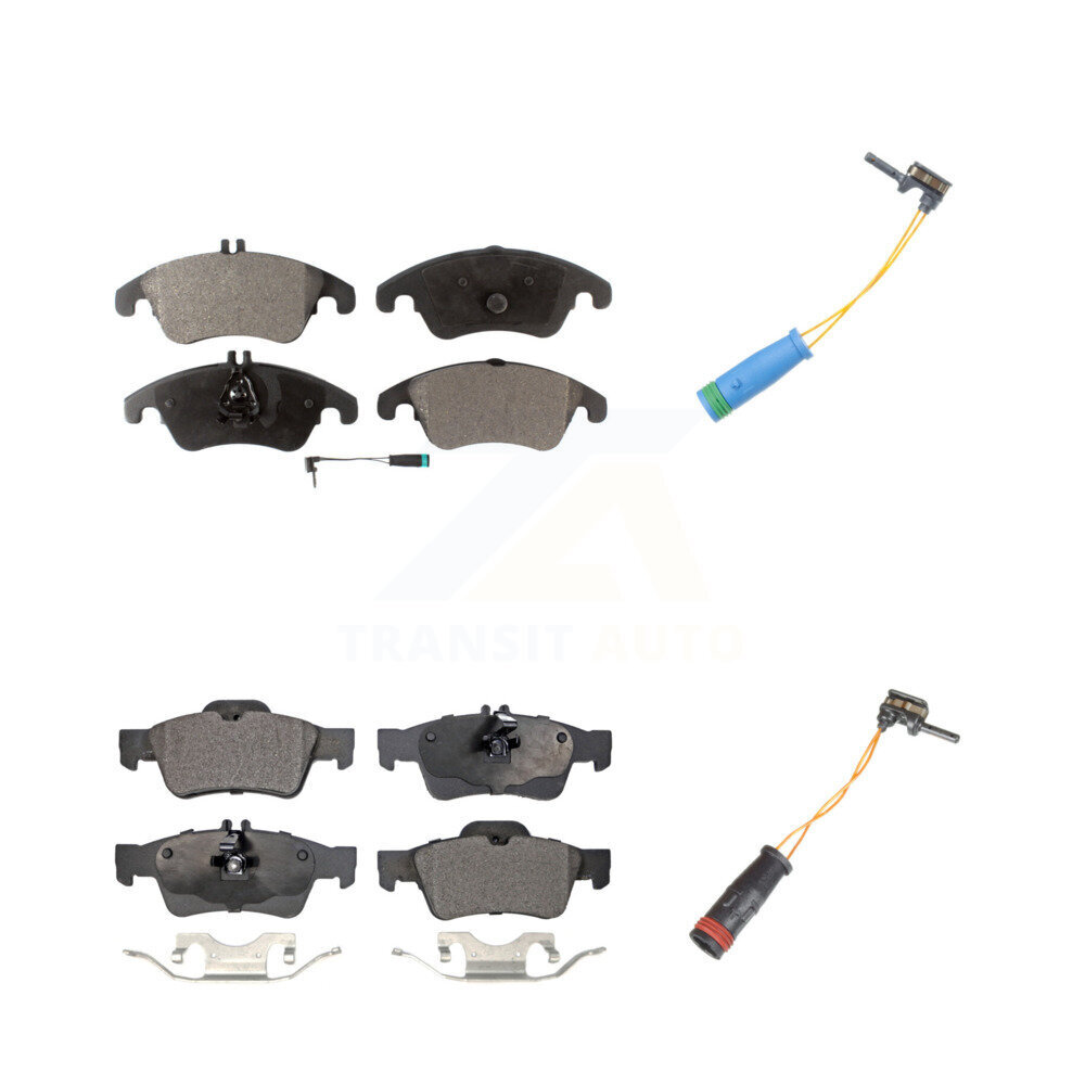 Front Rear Semi-Metallic Disc Brake Pads And Extra Wear Sensor Kit For Mercedes-Benz E400 KPW-100083