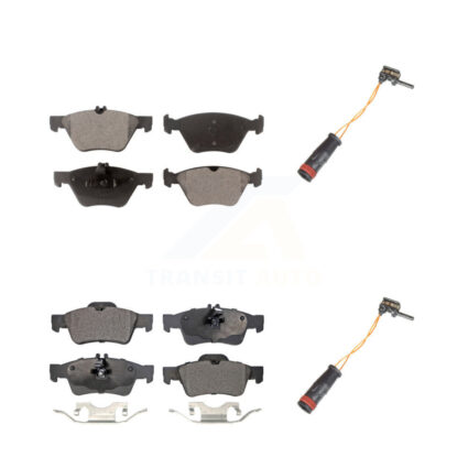 Front Rear Semi-Metallic Disc Brake Pads And Wear Sensors Kit For Mercedes-Benz E350 E300 KPW-100086
