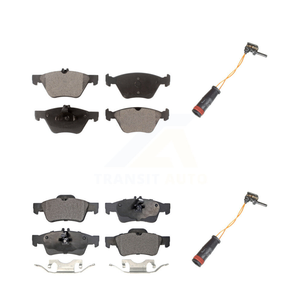 Front Rear Semi-Metallic Disc Brake Pads And Wear Sensors Kit For Mercedes-Benz E350 E300 KPW-100086