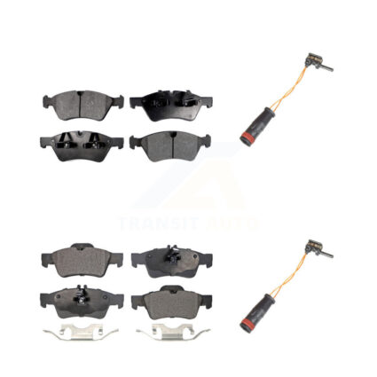 Front Rear Semi-Metallic Disc Brake Pads And Wear Sensors Kit For Mercedes-Benz E350 AWD KPW-100087