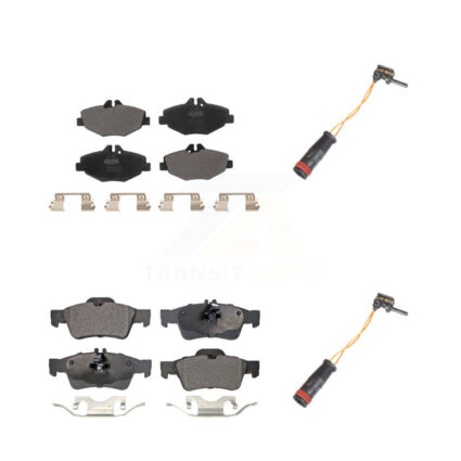 Front Rear Semi-Metallic Disc Brake Pads And Wear Sensors Kit For Mercedes-Benz E350 RWD KPW-100088