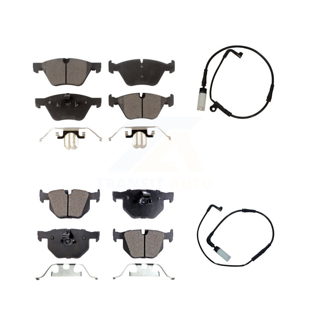 Front Rear Semi-Metallic Disc Brake Pads And Wear Sensors Kit For BMW 525i KPW-100100