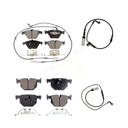 Front Rear Semi-Metallic Disc Brake Pads And Extra Wear Sensors Kit For BMW 535i xDrive KPW-100103
