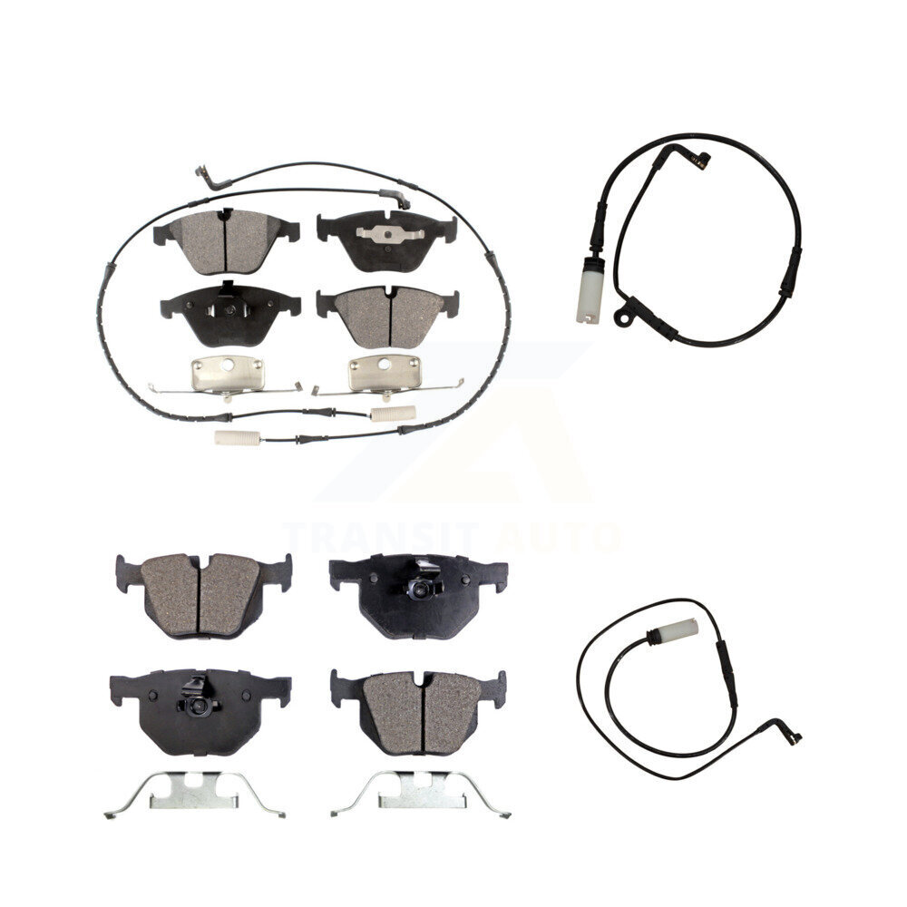 Front Rear Semi-Metallic Disc Brake Pads And Extra Wear Sensors Kit For BMW 535i xDrive KPW-100103