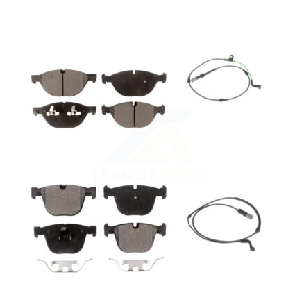 Front Rear Semi-Metallic Disc Brake Pads & Wear Sensor Kit For BMW X6 xDrive50i with 4.4L KPW-100104
