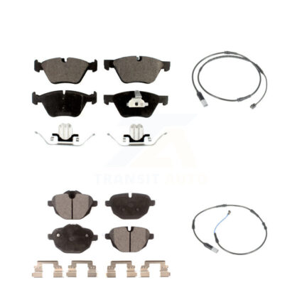 Front Rear Semi-Metallic Disc Brake Pads And Wear Sensors Kit For BMW 528i KPW-100107