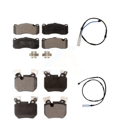 Front Rear Semi-Metallic Disc Brake Pads And Wear Sensors Kit For BMW 135i 3.0L KPW-100112