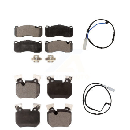 Front Rear Semi-Metallic Disc Brake Pads And Wear Sensors Kit For BMW 135i 135is 3.0L KPW-100113