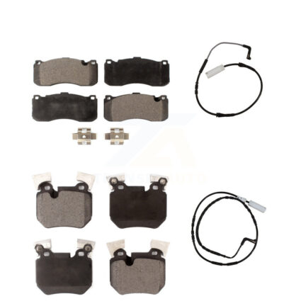 Front Rear Semi-Metallic Disc Brake Pads And Wear Sensors Kit For 2008-2010 BMW 135i 3.0L KPW-100114